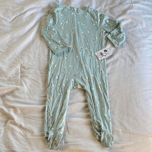Charming Mint Green Kids Footie Pajamas